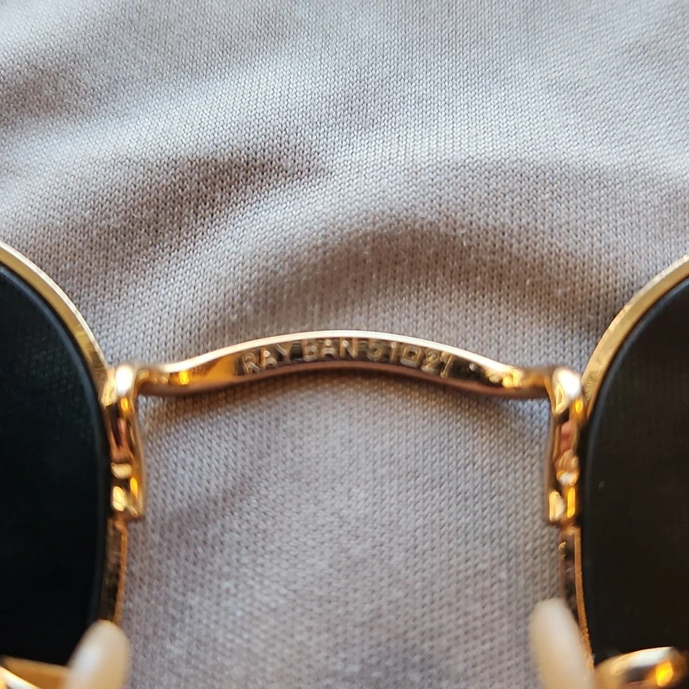 Ray-Ban RB3548N Gold Hexagonal Sunglasses 51mm Made in Italy